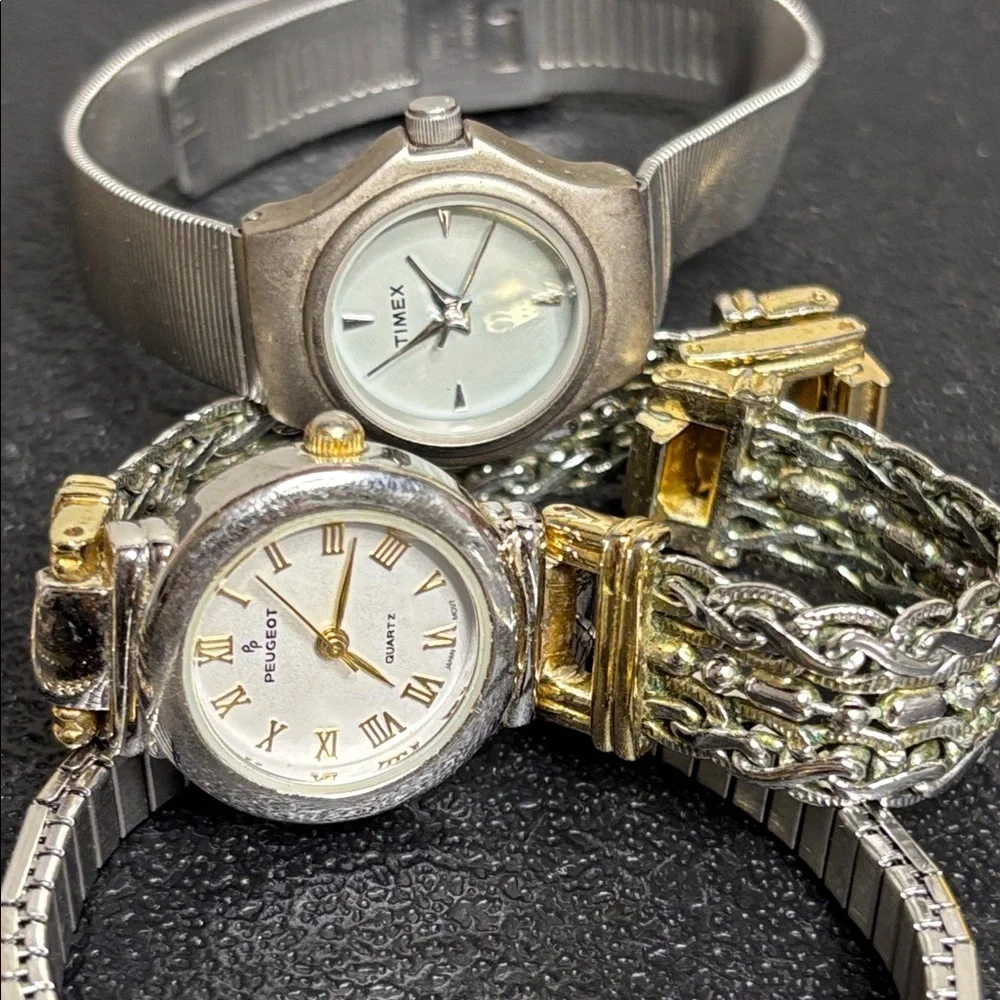 Stainless Steel Watch Bundle Silver Gold Need Battery Various Brands Lot of 7